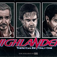 Pósters ochenteros: Highlander (Los inmortales), 1986. . Un progetto di Belle arti, Creatività, Disegno, Disegno a matita, Design di poster , Graphic design, Illustrazione tradizionale, Illustrazione digitale e Pubblicità di José Andrés Gallardo - 13.07.2018