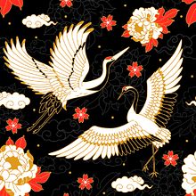 Japanese cranes & Sacred Snakes - Colombiamoda 2018. Projekt z dziedziny Projektowanie mod, Pattern design i Grafika wektorowa użytkownika Kropsiland - 15.07.2018