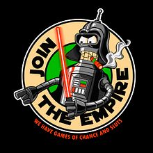 Futurama Darth Bender | Ilustración Vectorial | Diseño para camiseta . Een project van  Urban art,  Tekening,  Ontwerp, Kostuumontwerp, Traditionele illustratie, Digitale illustratie y Vectorillustratie van Oscar Otaiza - 15.07.2018