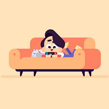 Ways to Chill at Home. Un proyecto de Animación, Animación 2D, Ilustración digital e Ilustración vectorial de Carolina Contreras - 17.07.2018