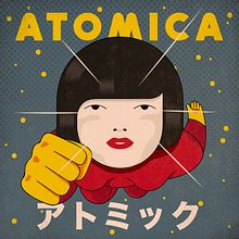 "Atómica" ©Hugo Giner 2018.. Un progetto di Design, Graphic design, Illustrazione tradizionale, Illustrazione digitale e Illustrazione vettoriale di Hugo Giner - 18.07.2018