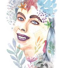 Retrato ilustrado en acuarela . % Flor Ampudia tarafından hazırlanan Tasarım projesi - 07.18.2018