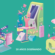 20 Años Diseñando - Escuela de Diseño UniModelo. Graphic Design, Interactive Design, Traditional illustration, Digital Illustration, and Vector Illustration project by Julio Ruiz - 01.15.2018