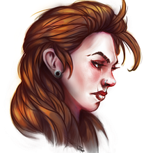 Rude Redhead.. Concept Art, Drawing, Traditional illustration, Digital Illustration, and Painting project by Rubén Pérez - 07.23.2018