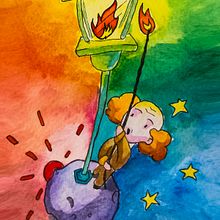 “Der Priz und der kleine Planet” por Felix Florin Lunaire . Desen, Ilustrație tradițională & Ilustrație digitală de Borja Díaz - 07.24.2018