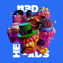 3D Heads. 3D, Character Design, and Traditional illustration project by Oscar Moctezuma - 07.31.2018