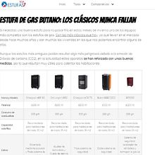 EstufasTOP - Estufas de Butano. Un proyecto de Arquitectura, Diseño Web y Desarrollo Web de Michel Miró - 31.07.2018