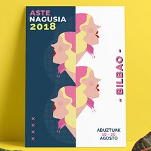 Cartel Fiestas de Bilbao 2018 - Aste Nagusia 2018. Graphic Design project by Jon Ander Vázquez Merchán - 06.01.2018