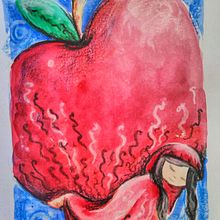 Caperucita roja. Fine Arts, Creativit, Drawing, Character Design, Graphic Design, Traditional illustration, and Watercolor Painting project by Mari Vidal - 08.01.2018