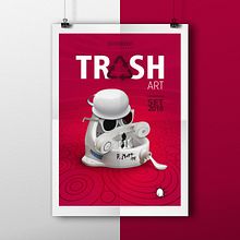 TRASH ART Exhibtion. Direção de arte, e Design gráfico projeto de Ivan Spacek - 01.08.2018
