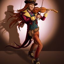 Violinista. Concept Art, Drawing, Character Design, Traditional illustration, and Digital Illustration project by Alicia González Condado - 08.06.2018