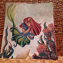 Sirenita acuarelas. Projekt z dziedziny Trad, c i jna ilustracja użytkownika Araceli Salazar Casamayor - 07.08.2018