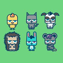 Pack de iconos angry pets. Character Design, Traditional illustration, and Vector Illustration project by Ainara García Miguel - 08.09.2018