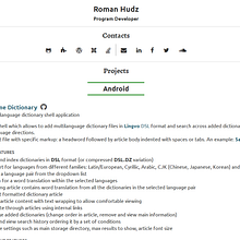 Portfolio con proyectos principales. Un proyecto de Programación de Roman Hudz - 11.08.2018