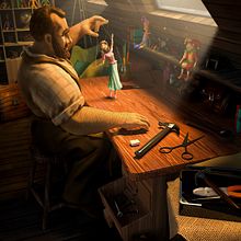 El marionetista y la bailarina. 3D, Concept Art, Traditional illustration, Digital Illustration, and 3D Modeling project by Alicia González Condado - 08.14.2018