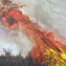 Luchando contra el fuego.  Óleo sobre lienzo.. Un proyecto de Bellas Artes y Pintura de Amador Sevilla García - 15.08.2017