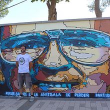 Trainer Diaz Miguel. Street Art, Fine Arts, Sketching, Drawing, Artistic Drawing, Portrait Drawing, Education, Painting, and Photo Retouching project by Francisco José Jiménez Campoy - 08.19.2018