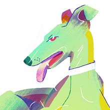 Retrato de un perro. Traditional illustration, and Digital Illustration project by Dani Maiz - 08.20.2018