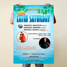 Poster “Sol Latin Saturday”. Un proyecto de Diseño y Diseño gráfico de Inmaculada Bailac Cano - 20.07.2018