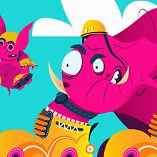 ROLLING ELEPHANTS. Un proyecto de Animación, Dirección de arte, Diseño gráfico, Ilustración tradicional e Ilustración vectorial de Lalo Garcia - 24.08.2018
