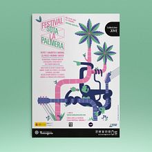 Festival sota la palmera 2018. Un progetto di Graphic design, Illustrazione tradizionale, Illustrazione digitale e Illustrazione vettoriale di Júlio Aliau - 15.06.2018