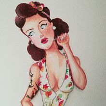 Mi Proyecto del curso: Cómo conquistar a una Pin Up. Desenho, Design e Ilustração tradicional projeto de Paola Irene Cervilla - 09.10.2018