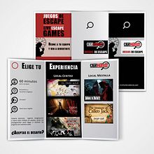 Tríptico - Clue Hunter. Design gráfico projeto de Anais Guitarte - 30.08.2018