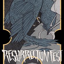 Resurrection Fest T-shirt design. Design gráfico e Ilustração tradicional projeto de Álvaro Cubero González - 05.05.2018