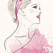 Pretty in pink _illustration. Un proyecto de Diseño de moda, Ilustración tradicional e Ilustración digital de Carla Schirillo - 03.09.2018