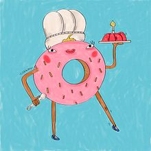 I baked a donut. Un proyecto de Ilustración tradicional, Ilustración digital e Ilustración vectorial de tita wong - 07.09.2018