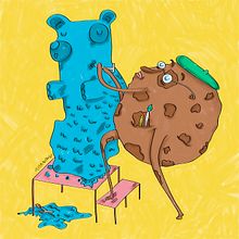 sculpting a gummy bear. Un proyecto de Ilustración tradicional, Ilustración digital e Ilustración vectorial de tita wong - 08.09.2018