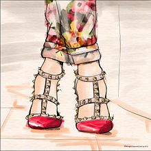 Iconic( Valentino Rockstuds shoes). Un proyecto de Ilustración tradicional de Carla Schirillo - 04.09.2018