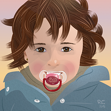 Portrait girl 2yo (Retrato niña 2años). Vector Illustration project by Ruben Castro - 09.04.2018