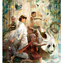 Taking a walk (ilustración). Traditional illustration, and Digital Illustration project by Alberto Costa Gómez - 09.05.2018