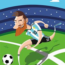 Leo Messi - Caricatura. Animation, Character Animation, Fine Arts, Drawing, Character Design, Traditional illustration, and Vector Illustration project by Miguel Camacho Gordaliza - 09.06.2018