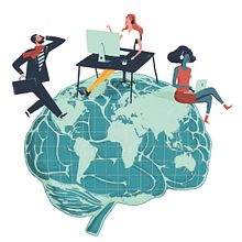 Shared Leadership in Global Virtual Teams. Graphic Design, Traditional illustration, and Advertising project by Albert Pinilla Ilustrador - 09.07.2018