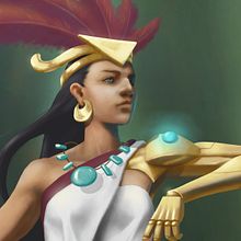 Yaretzi, semidiosa azteca.. Un progetto di Arte concettuale, Character design, Illustrazione tradizionale e Illustrazione digitale di Daniel Davoise - 10.02.2018
