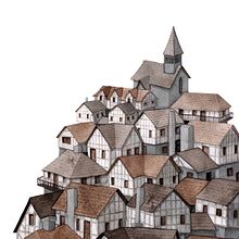 Pueblecito medieval. Een project van Traditionele illustratie y Aquarelschilderen van María José Calderón - 11.09.2018