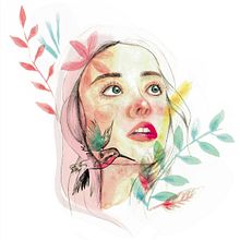 Mi Proyecto del curso: Chica colibrí. Un proyecto de Pintura a la acuarela de amdre_cis - 24.09.2018
