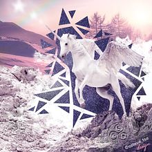 Caballo blango pegaso-unicornio. Graphic Design project by Esteve Ca - 09.14.2018