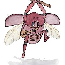 Romel, el escarabajo Andino. Design de personagens, Ilustração tradicional, Ilustração digital, e Pintura em aquarela projeto de Bas Andrade - 18.08.2018