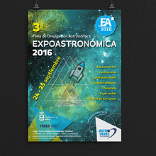 EXPOASTRONÓMICA 2016 AYUNTAMIENTO DE YEBES. Un projet de Br, ing et identité, Direction artistique, Conception d'affiches, Conception éditoriale, Design graphique , et Publicité de Gabriela Argibay - 19.09.2016