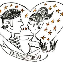 Muchos besos (bocetos para serie de láminas). Un projet de Dessin de Helga Méndez García - 21.09.2018