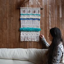 Tapiz de Macramé - Aqua Seafoam. Interior Design project by Natalie Manqui Manfé - 09.23.2018