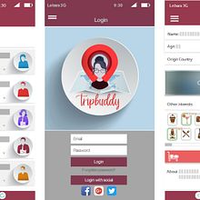TrippBuddy, Traveling app UX/UI Design . animasi 2D, Pencitraan Merek, Identitas, Kolase, Kreativitas, Desain, Desain Logo, Desain Produk & Ilustrasi Vektor proyek oleh Amaya Luzon Franco - 09.23.2018