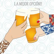 Cartel concurso "Un dedo de espuma dos dedos de frente". Poster Design, and Vector Illustration project by Ani González Moreno - 09.25.2019