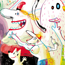 El País_Suplemento Fiestas de La Mercè 2018. Un proyecto de Creatividad, Dibujo, Dibujo artístico, Diseño de carteles, Eventos, Ilustración tradicional e Ilustración digital de Víctor Escandell - 27.09.2018