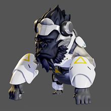 Winston Chibi - OverWatch. 3D, and 3D Character Design project by Roman C. Ojer - 09.27.2018