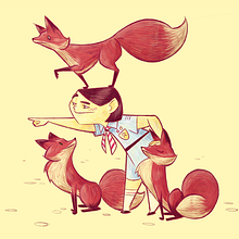 Sofía y los zorros . Traditional illustration project by Guillermo Escribano - 09.28.2018