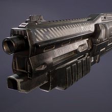 ShotGun 3D model. 3DsMax, Substance Painter y Marmoset Toolbag. 3D, Design, Game Design, 3D Modeling, and Video Games project by Javier Lorente Preciado - 10.03.2018